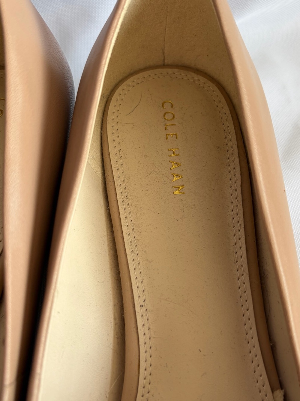 Cole Haan Blush Tan Pointed-Toe Leather Loafers - Picture 8 of 14